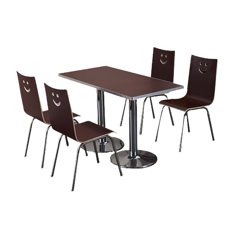 鑫金虎 学校食堂公司员工餐厅快餐桌椅甜品奶茶馆饭店小吃奶茶店快餐桌椅组合