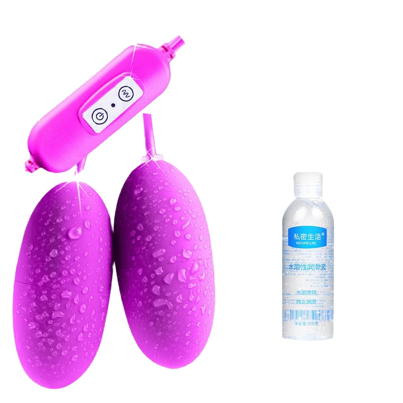 跳蛋女用品震动棒女性性玩具学生自慰器情趣用具夫妻高潮强震 吉祥小炮 USB双跳蛋+200毫升润滑油