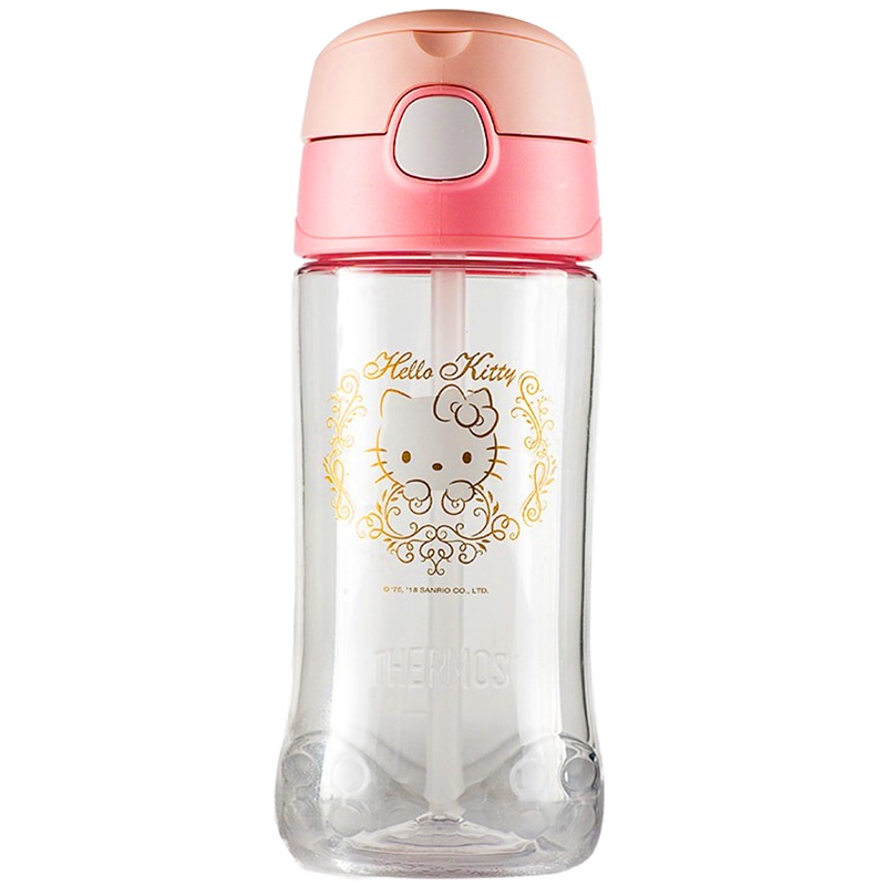 膳魔师(Thermos)萌趣KT系列膳魔師Tritan塑料杯F4011T吸管杯 450ML家用/旅行/通用可爱卡通吸管杯