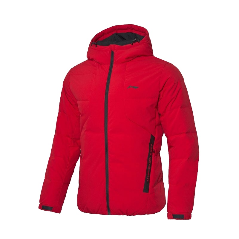 李宁羽绒服短款男装2019新款冬季连帽防风保暖外套灰鸭绒运动服AYMP113