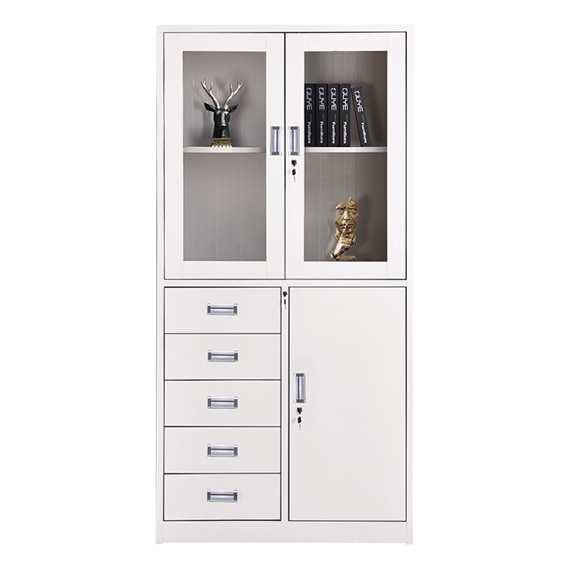 汉诺鑫威钢制办公文件柜铁皮柜矮柜资料密码带锁凭证档案员工储物更衣柜子偏五斗文件柜