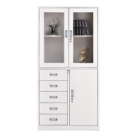 汉诺鑫威钢制办公文件柜铁皮柜矮柜资料密码带锁凭证档案员工储物更衣柜子偏五斗文件柜