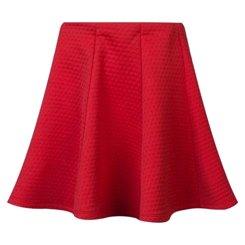 【福利款】拉夏贝尔拉夏贝尔2017新款款宽松百搭纯色高腰鱼尾大红色半身裙A字短裙女
