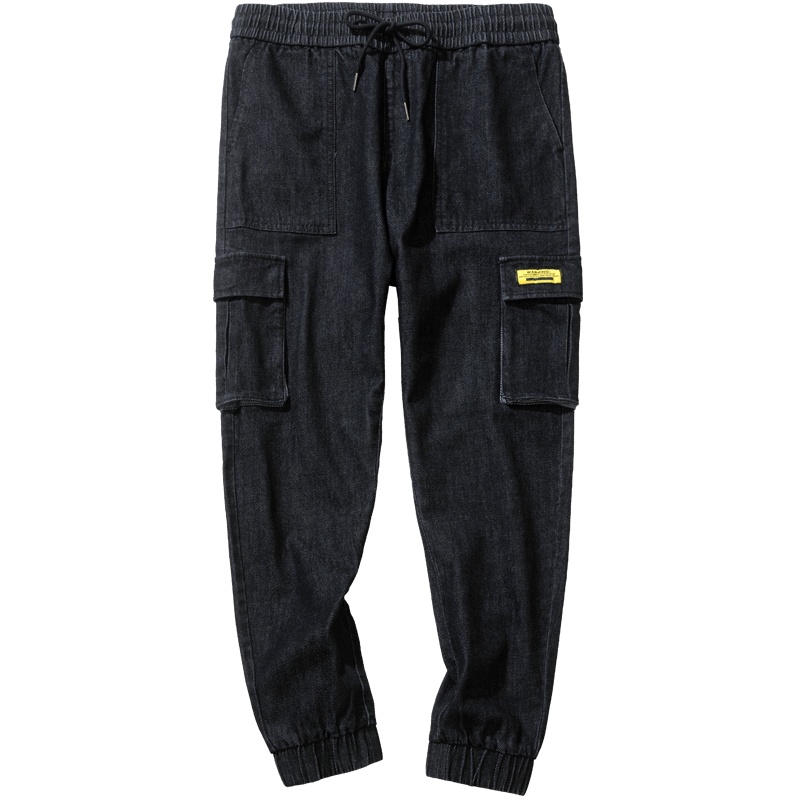 千纸鹤男装牛仔裤2019秋季新款时尚舒适透气宽松束脚九分裤90357