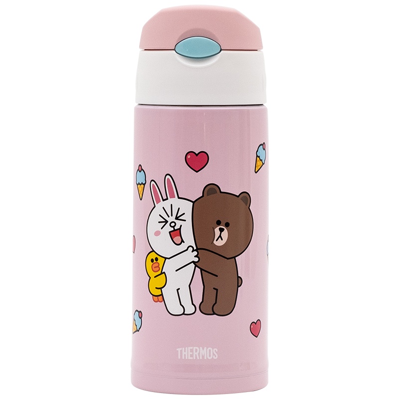 膳魔师（THERMOS）孕婴童保温杯FFG-603WF-LF002儿童吸管杯带杯套双盖大容量水杯多功能保温壶600ML