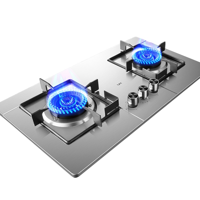 优盟(UM)双定时4.8KW猛火嵌入式台式台嵌两用钢化玻璃煤气灶燃气灶双灶灶具一级能效-UZ228DS 液化气