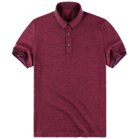 布先生新款桑蚕丝短袖T恤 翻领纯色休闲男衣服体恤AT10599