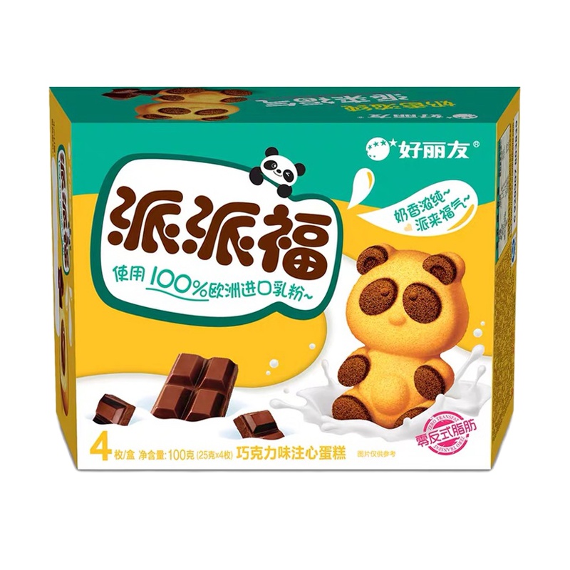 好丽友熊猫派派福巧克力味4块100g