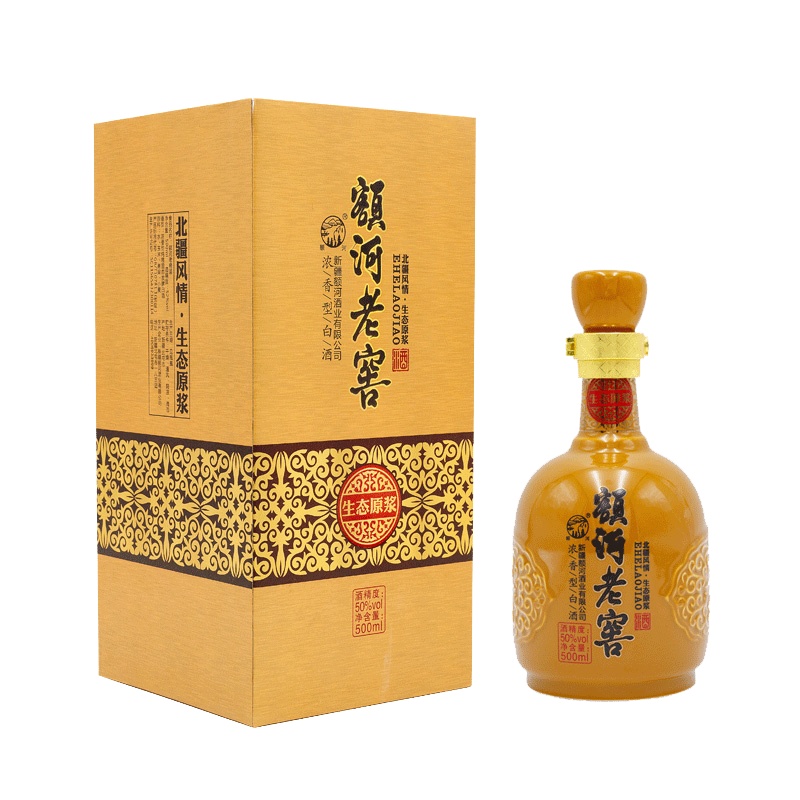 新疆白酒浓香型50度额河老窖生态原浆国产高度纯粮食固态发酵单瓶