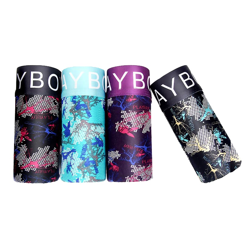 花花公子内裤男士平角四角裤冰丝弹力潮流印花青年四角短裤头男裤衩5280