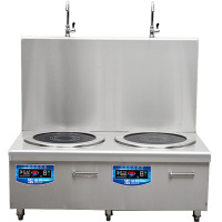 圣托(Shentop)大功率商用电磁炉 酒店饭店矮汤炉 学校食堂煲粥炉 双头电磁煲汤炉 STC-L1300B