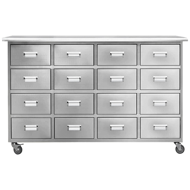 鑫虎威 办公家具不锈钢中药柜操作台调剂台药草柜药厨柜草药柜16斗药品储存柜