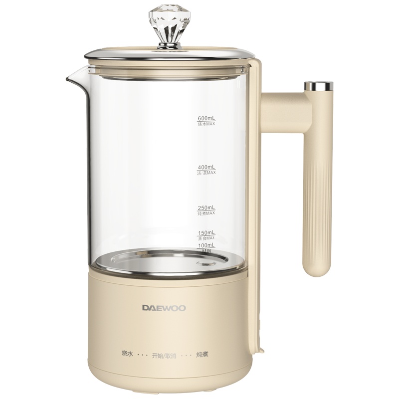 大宇(DAEWOO)养生壶多功能电热水壶家用办公室炖煮茶 高硼硅玻璃一体触控式煎药壶花茶器煲茶壶烧水壶YS2