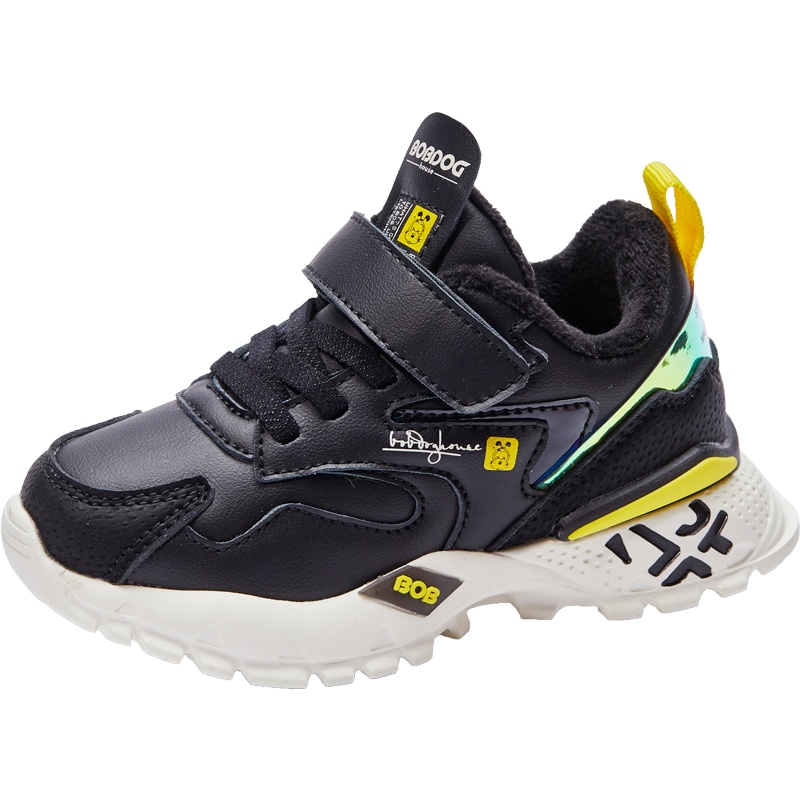 巴布豆house儿童加绒运动鞋男童鞋子2019冬季新款女童保暖休闲鞋