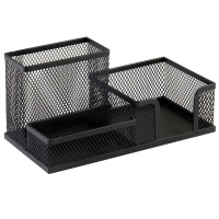 得力9175金属铁丝网多功能办公笔座笔筒组合笔筒 宁选