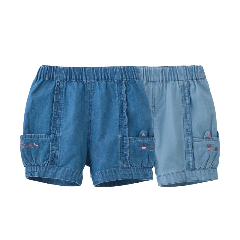 丽婴房童装女童牛仔短裤女宝宝中小童儿童休闲牛仔运动短裤夏