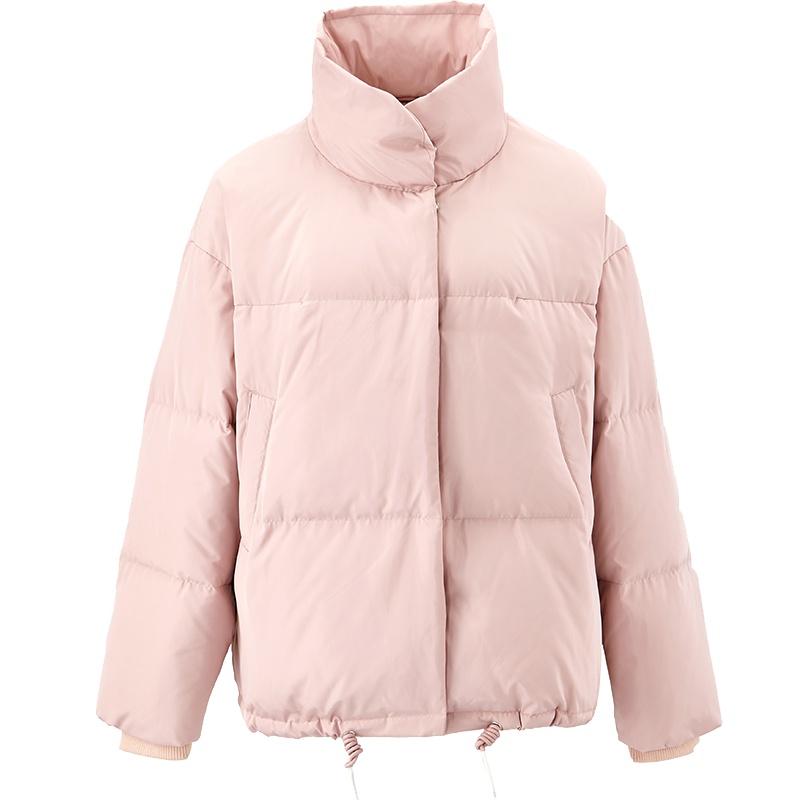 茵曼2019秋冬新款时尚印花宽松短款羽绒服女面包服小个子白鸭绒潮