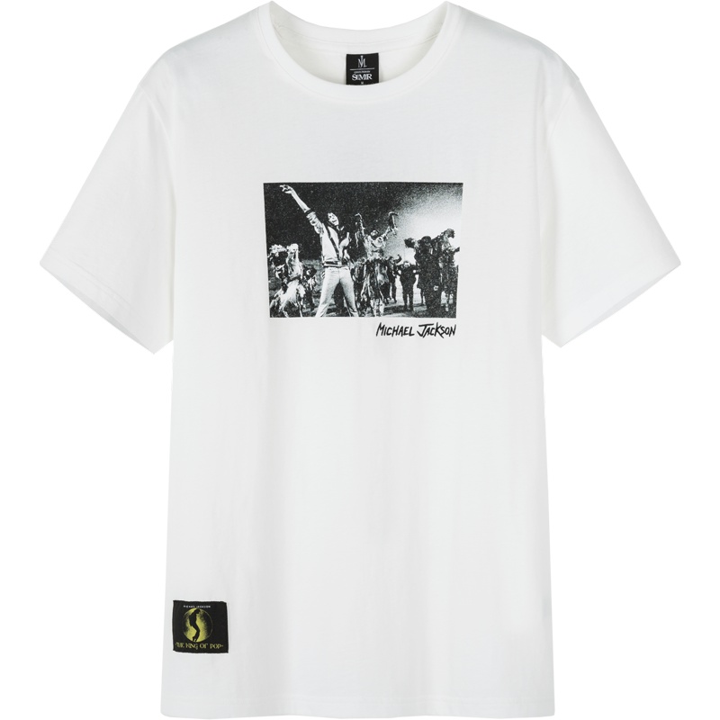 Semir森马MJ系列2019夏季纯棉短袖T恤男潮印花上衣迈克尔杰克逊