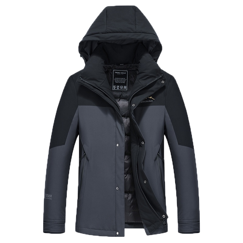 冰洁 户外工装中长款羽绒服男加厚防寒欧美潮流冬季连帽休闲外套男装