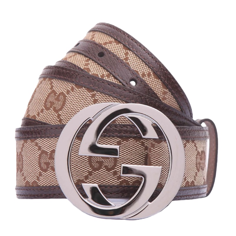 GUCCI 古驰 乌木色织物配皮男士腰带 114984-F40IR-9643 乌木色95CM