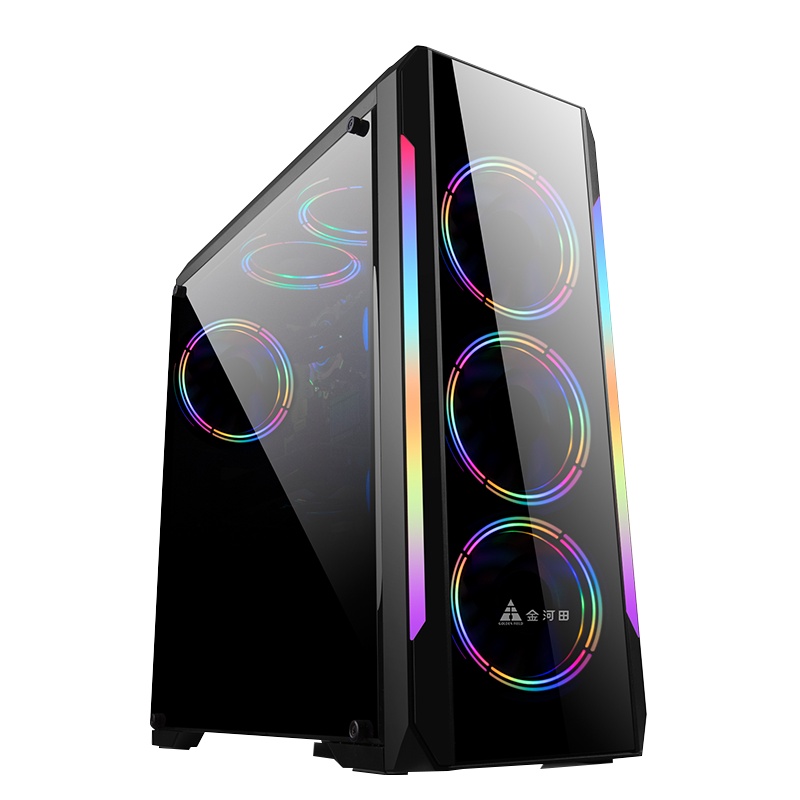 金河田预见N23机箱台机主机空箱钢化玻璃透明面板atx水冷游戏机箱