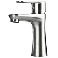 家用卫浴龙头304不锈钢冷热水龙头浴室柜台盆龙头卫生间洗手洗脸盆龙头单把单孔防溅水