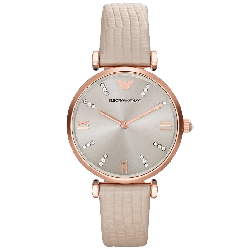 阿玛尼（EMPORIO ARMANI）手表女士石英表典雅精致时尚 AR1681 米色