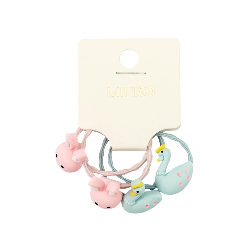 名创优品(miniso) 可爱卡通儿童发夹橡皮筋[4只装儿童套装(混)]