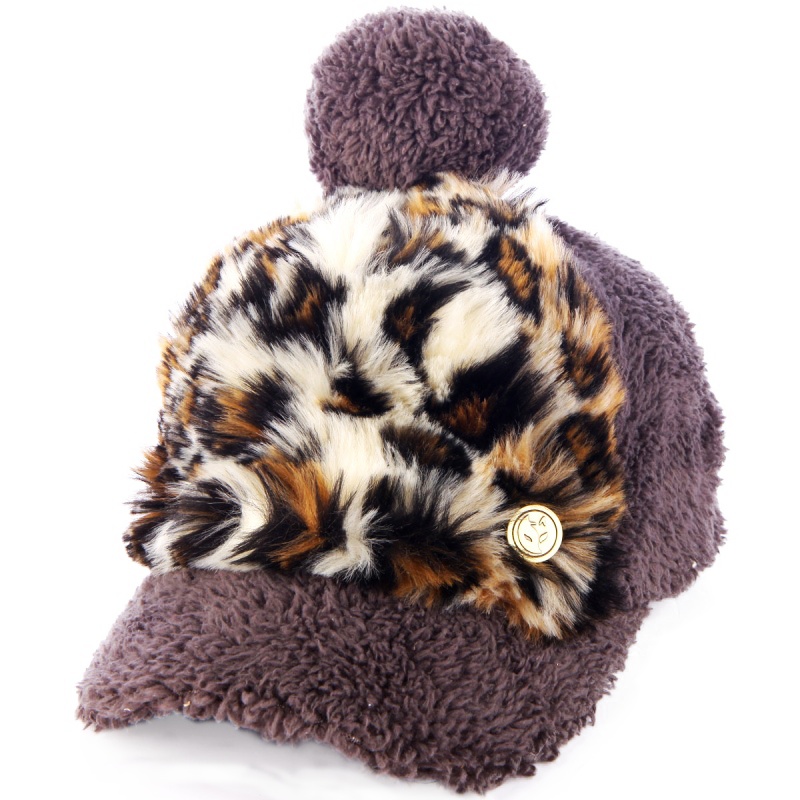 快乐狐狸（ActionFox）运动户外男女保暖时尚豹纹鸭舌贝雷帽1493