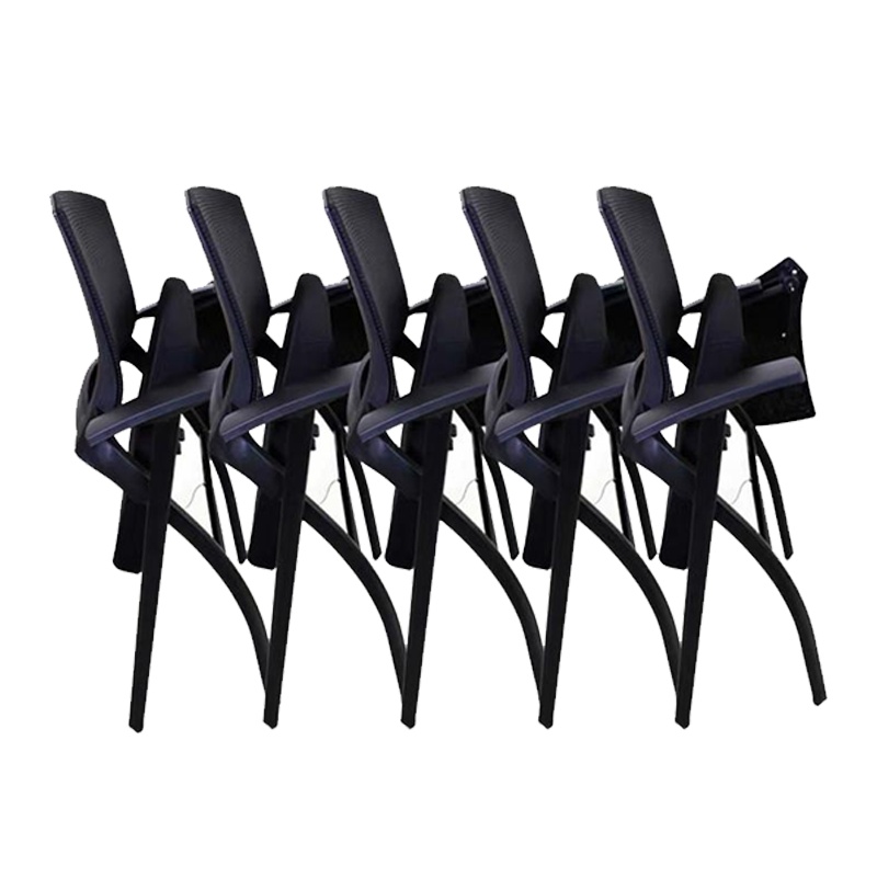 [理政]办公椅 办公家具 带扶手会议椅 带写字板折叠椅 黑色网椅