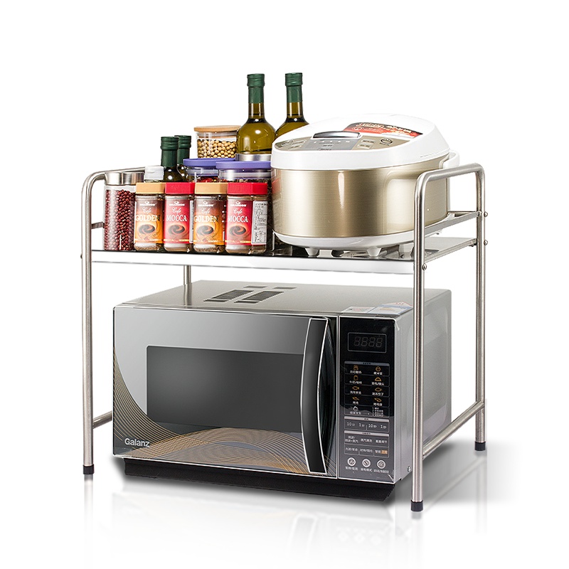 四季沐歌（MICOE）厨房置物架厨房304不锈钢微波炉架子收纳厨房微波炉调料品置物架