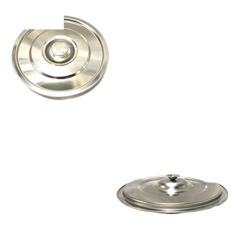 加厚不锈钢桶盖子 圆形平面盖配件带孔 锅盖汤桶盖单独卖盖把手 FENGHOU 加厚款内径24.7外径27cm拆装把手