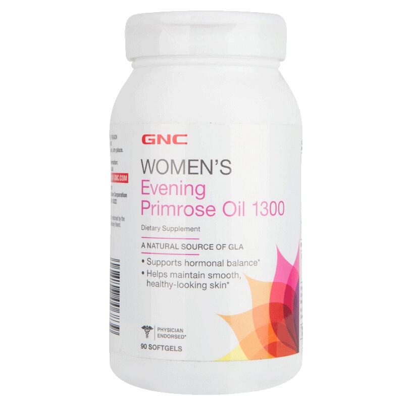 [调理经期,一生好伴侣]GNC 健安喜 月见草油软胶囊 500毫克 90粒/瓶 美国进口净含量98.28g