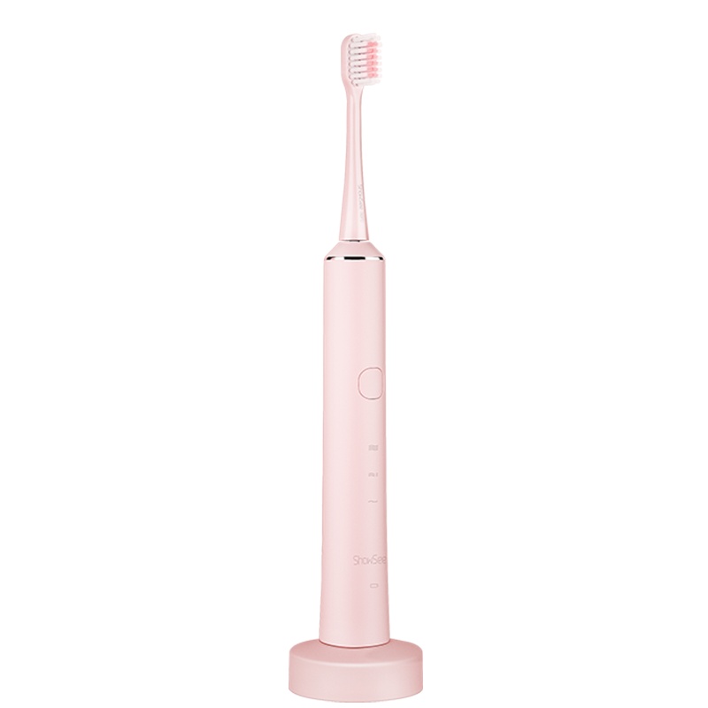 小适声波振动电动牙刷D1-P(8支刷头)成人充电式牙刷32000转/分钟标准/按摩/美白/护齿蜜桃粉