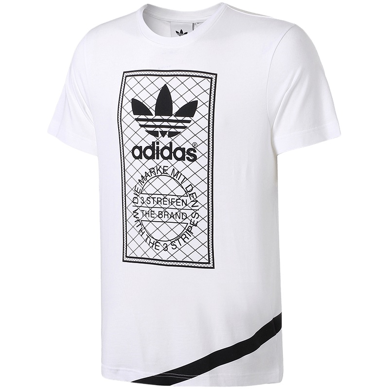 【自营】adidas阿迪达斯三叶草男子短袖运动T恤18鹿晗同款休闲棉常规运动服CW5172 CW5172白色 L