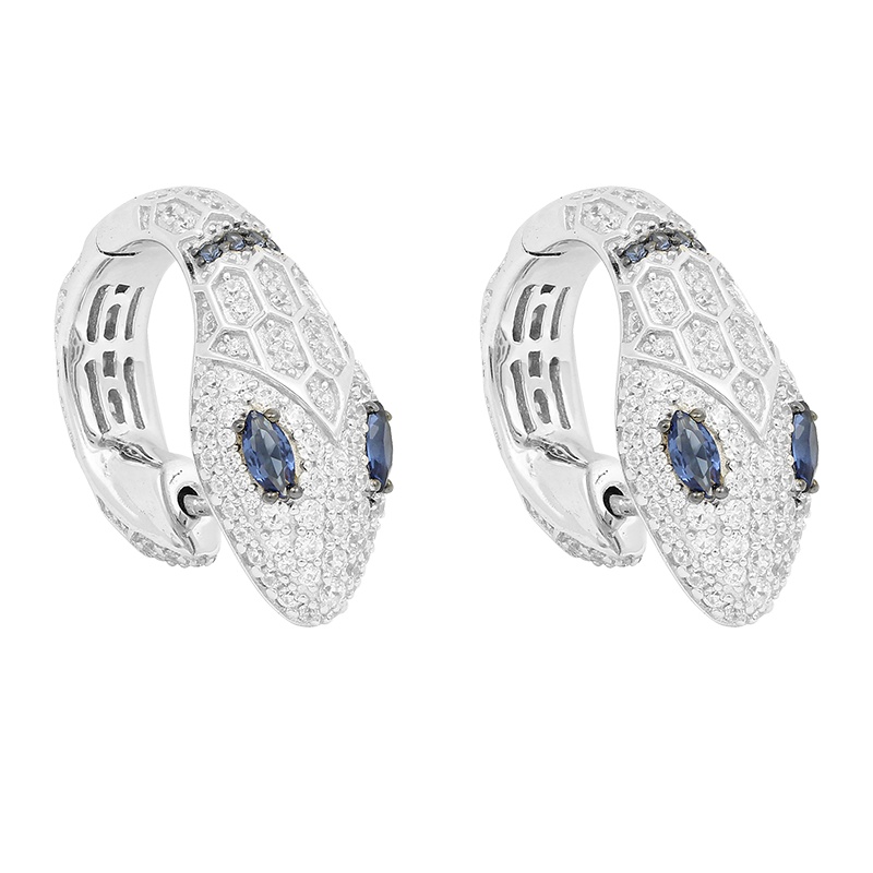 杨幂同款apm MONACO异域蓝眼灵蛇耳环女士 高级感小众蛇形耳坠925银耳饰