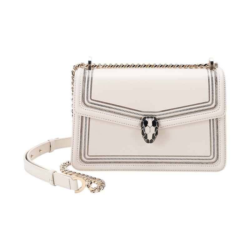 宝格丽 BVLGARI 女士 SERPENTI DIAMOND BLAST系列牛皮蛇头扣手提单肩斜挎包小号288065