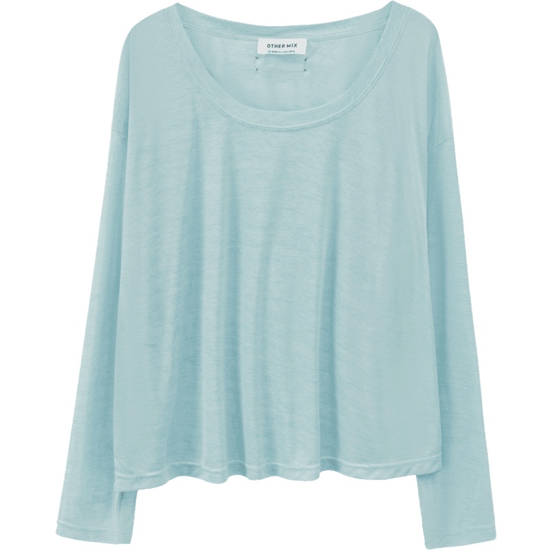 OtherMix夏日元气t恤2021年夏季新款宽松透视长袖薄款罩衫上衣女