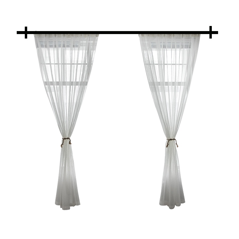 京城派 窗帘纱帘白纱网格纹窗帘窗纱白色布料阳台半遮光帘子沙飘窗北欧清新简约落地窗纱白色纱帘