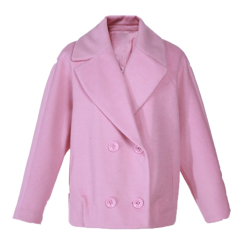秋水伊人2021冬季新款女装纯色西装领毛呢大衣外套S405