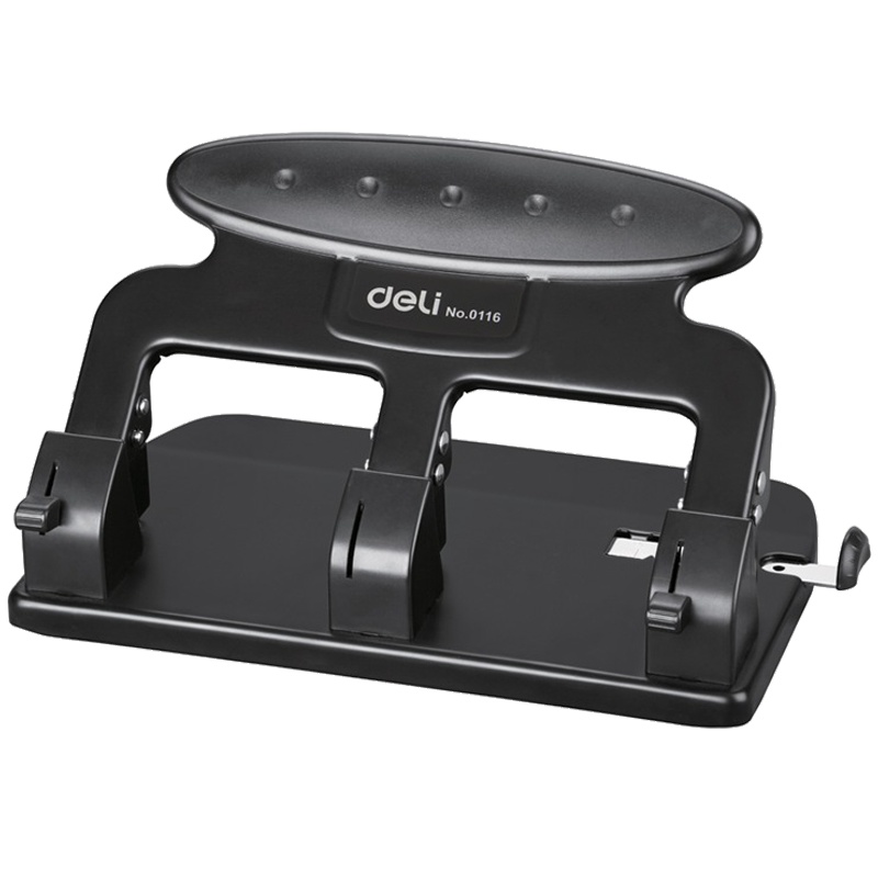 得力(deli)0116重型三孔打孔器7mm 孔距108mm 打孔机 钻孔机 打洞机 办公用品装订用品 颜色随机 打孔机