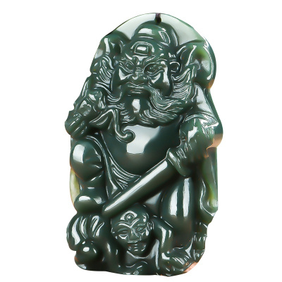 新疆和田玉钟馗玉吊坠 男女士款玉坠玉石玉挂坠玉牌