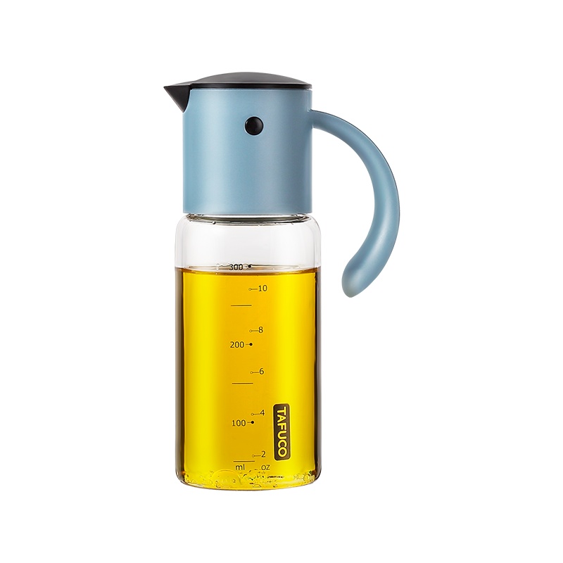日本泰福高(TAFUCO)自动开合防漏玻璃油壶酱油壶醋壶厨房用装油瓶 家用香油瓶大容量调料器皿罐调味罐调味盒-350ml