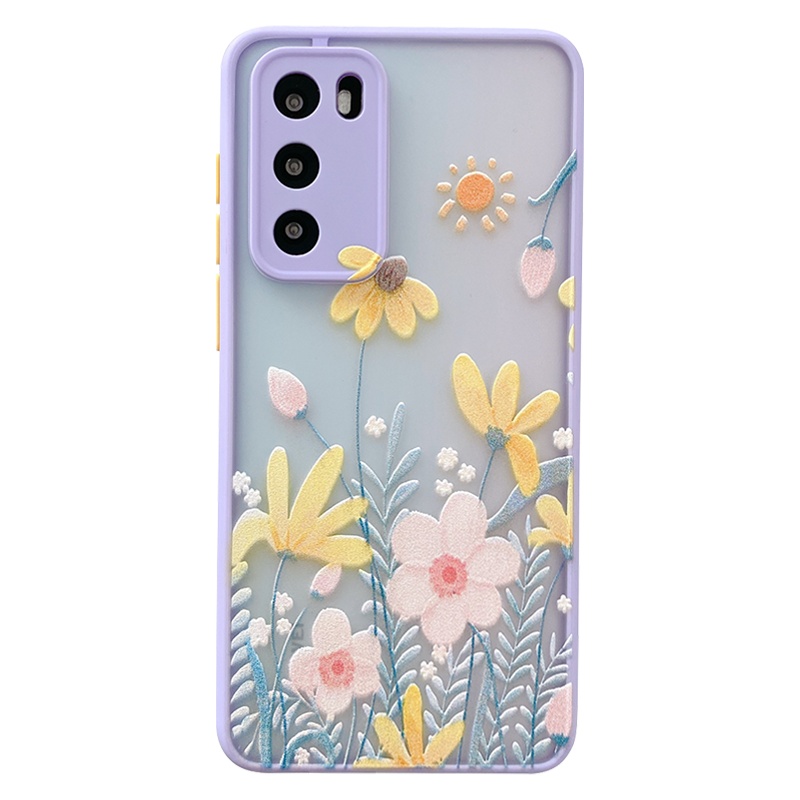 ASPOR华为系列P30P40/mate/pro浮雕小清新花朵手机软壳全方位保护壳彩绘可爱花卉耐磨抗摔镜头保护软壳