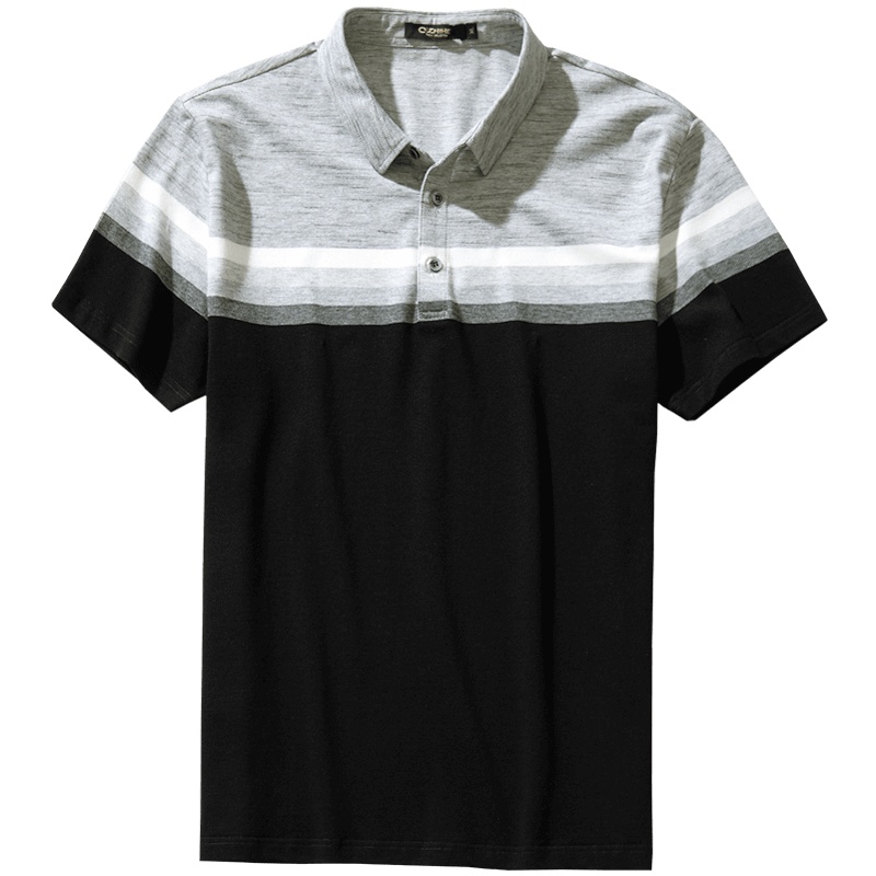 千纸鹤男士polo衫短袖2019新款青年商务修身上衣翻领休闲T恤25037