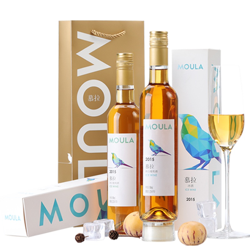 慕拉(MOULA)冰酒雷司令白葡萄冰酒冰白女士甜酒贵腐甜白甜型酒礼盒装500ml*2支
