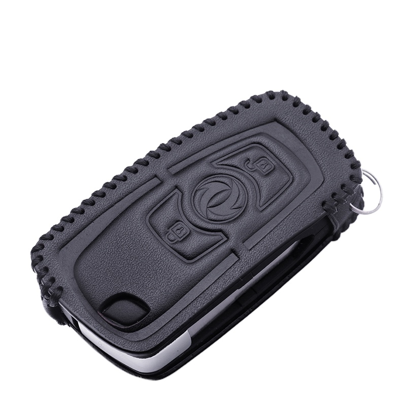 舒适主义东风天龙KC VL 东风天锦大力神启航旗舰版货车用皮钥匙套包扣壳 A款黑线+皮带扣汽车钥匙扣