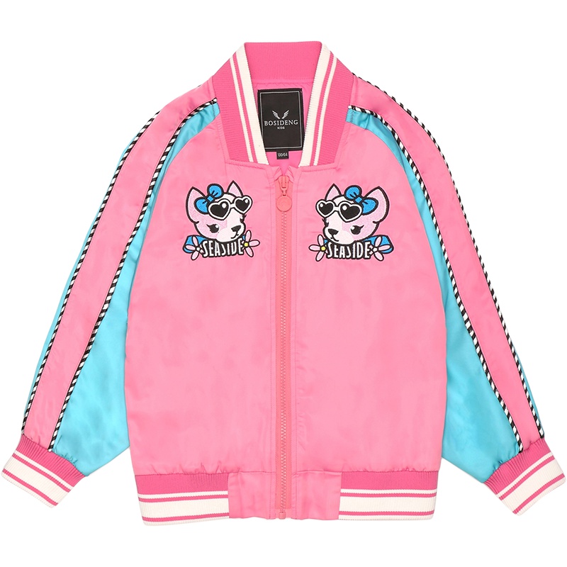 波司登童装男女童春儿童修身印花棒球衫外套