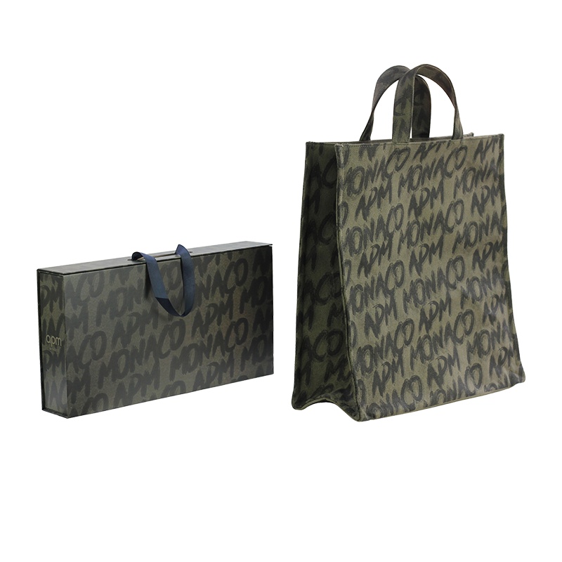 apm MONACO首饰袋托特包Graffiti印花情侣帆布包手提袋送女友男生礼物