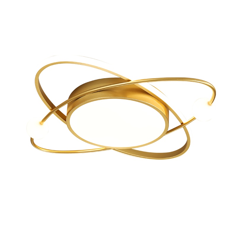 七只蚂蚁 轻奢卧室吸顶灯卧室灯具北欧房间灯饰卧室灯简约现代圆形LED主卧室房间灯创意个性大气金色儿童房吸顶书房ZY294